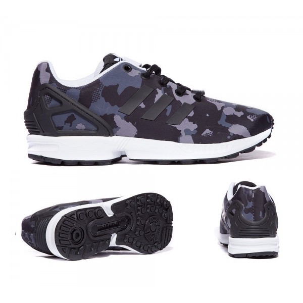 Adidas Originals Junior ZX Flux Print Sneaker Schw...