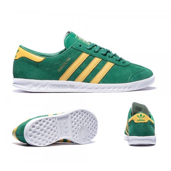 Adidas Original Hamburg Trainer, Grün, Gelb und W...