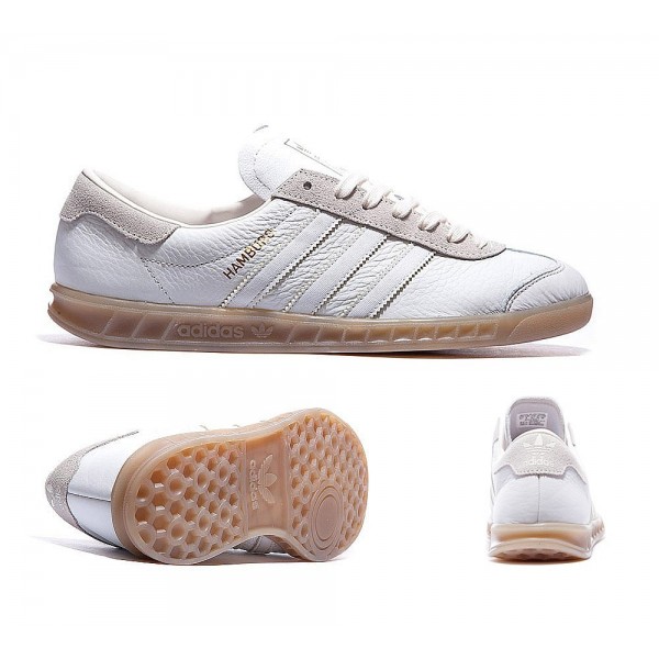 Adidas Originals Hamburg Lederturnschuhe Weiß und...