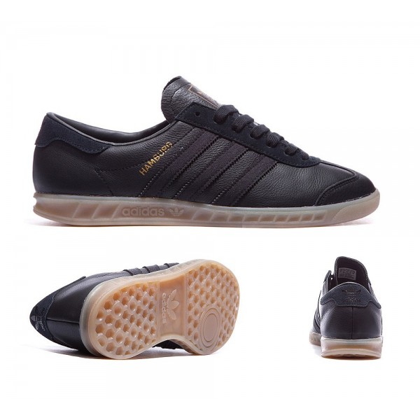 Adidas Originals Hamburg Lederturnschuhe Schwarz u...