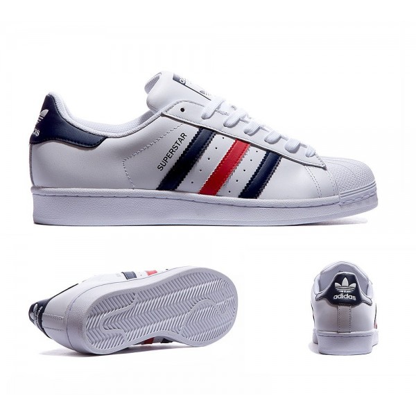 Adidas Originals Superstar-Trainer weiß Navy und ...